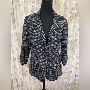 Soho Apparel Black and White Polka Dot Blazer
